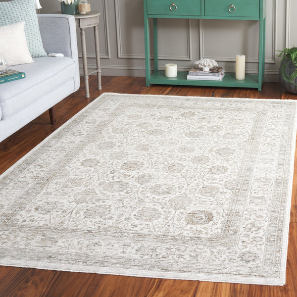 Safavieh Mason Area Rug - Elegant Transitional Design With Floral Motifs For Stylish Home Decor Enhancement Ivory ,Beige Grey Polyester Msn113a-6sq