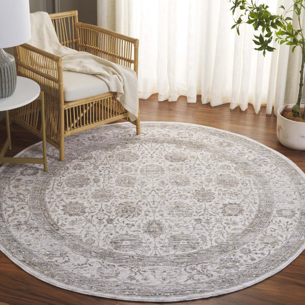 Safavieh Mason Area Rug - Elegant Transitional Design With Floral Motifs For Stylish Home Decor Enhancement Ivory ,Beige Grey Polyester Msn113a-6sq