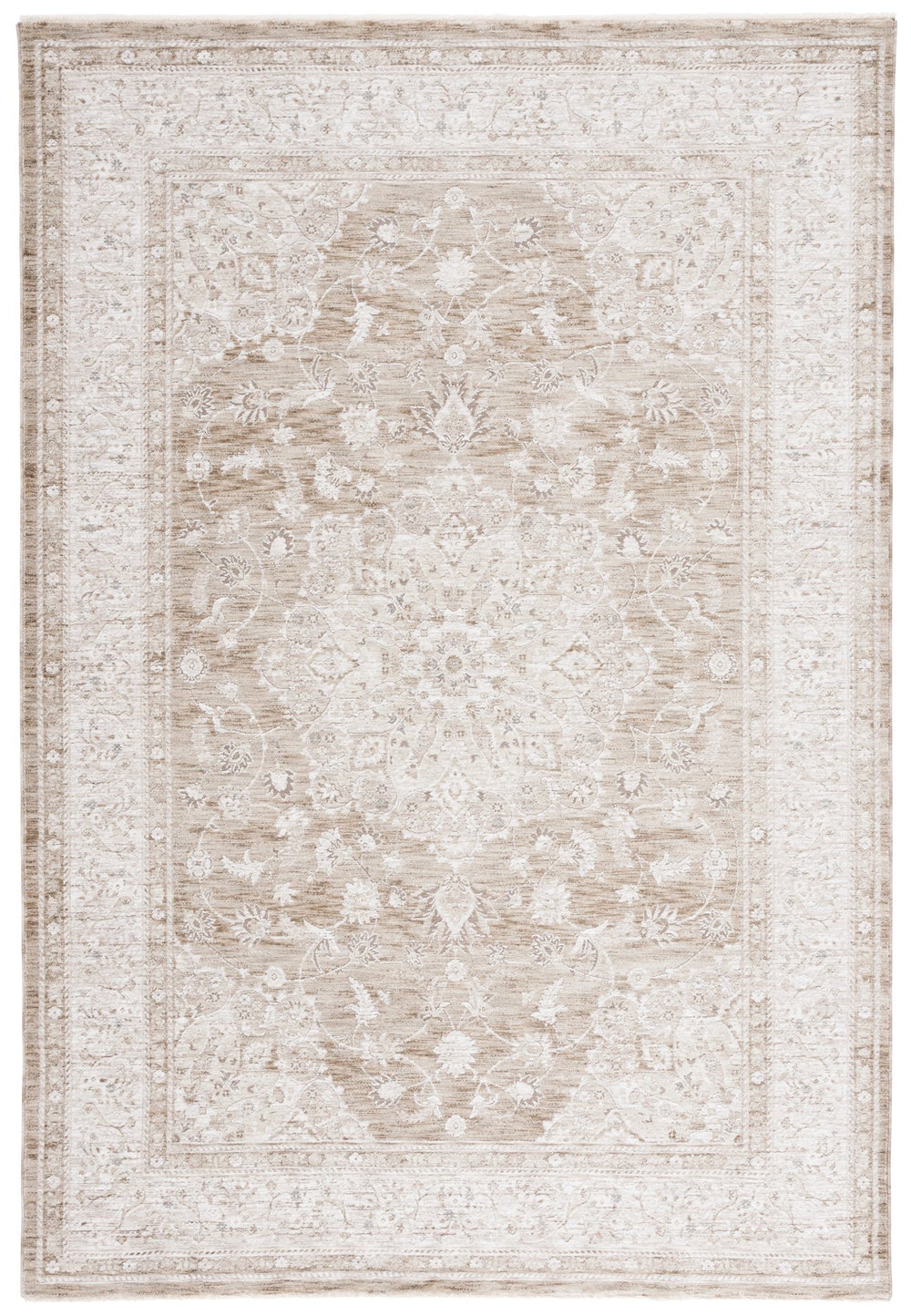 Safavieh Mason Transitional Area Rug - Luxurious Power Loomed Design With Elegant Floral Motifs For Your Home Beige ,Green Polyester Msn114b-5