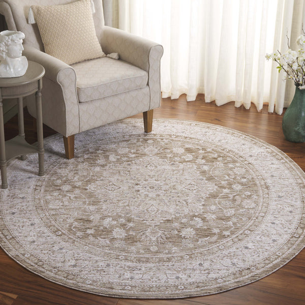 Safavieh Mason Transitional Area Rug - Luxurious Power Loomed Design With Elegant Floral Motifs For Your Home Beige ,Green Polyester Msn114b-5