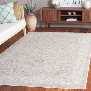Safavieh Mason Transitional Area Rug - Luxurious Power Loomed Design With Elegant Floral Motifs For Your Home Light Grey ,Green Polyester Msn114f-28