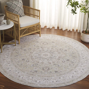 Safavieh Mason Transitional Area Rug - Luxurious Power Loomed Design With Elegant Floral Motifs For Your Home Light Grey ,Green Polyester Msn114f-28