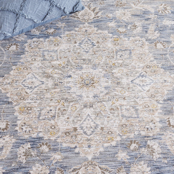 Safavieh Mason Transitional Area Rug - Luxurious Power Loomed Design With Elegant Floral Motifs For Your Home Blue ,Grey Beige Polyester Msn114m-5