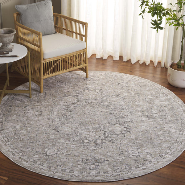 Safavieh Mason Transitional Area Rug - Timeless Elegance With Floral Motifs For Modern And Classic Interiors Beige ,Dark Grey Polyester Msn116b-8
