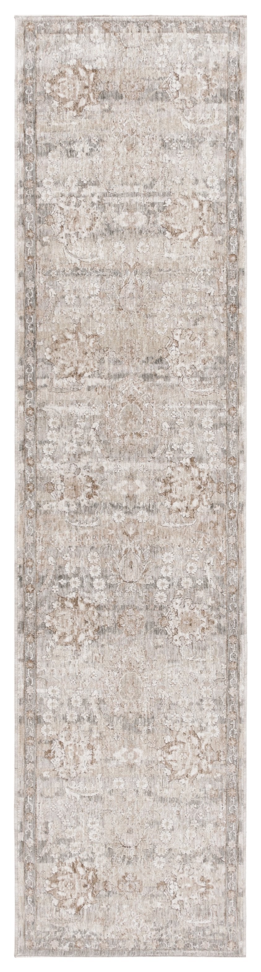 Safavieh Mason Exquisite Transitional Area Rug With Floral Motifs For Elegant Living Spaces, Durable & Soft Beige ,Dark Grey Polyester Msn117b-6r