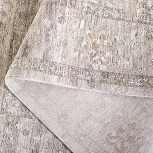 Safavieh Mason Exquisite Transitional Area Rug With Floral Motifs For Elegant Living Spaces, Durable & Soft Beige ,Dark Grey Polyester Msn117b-6r