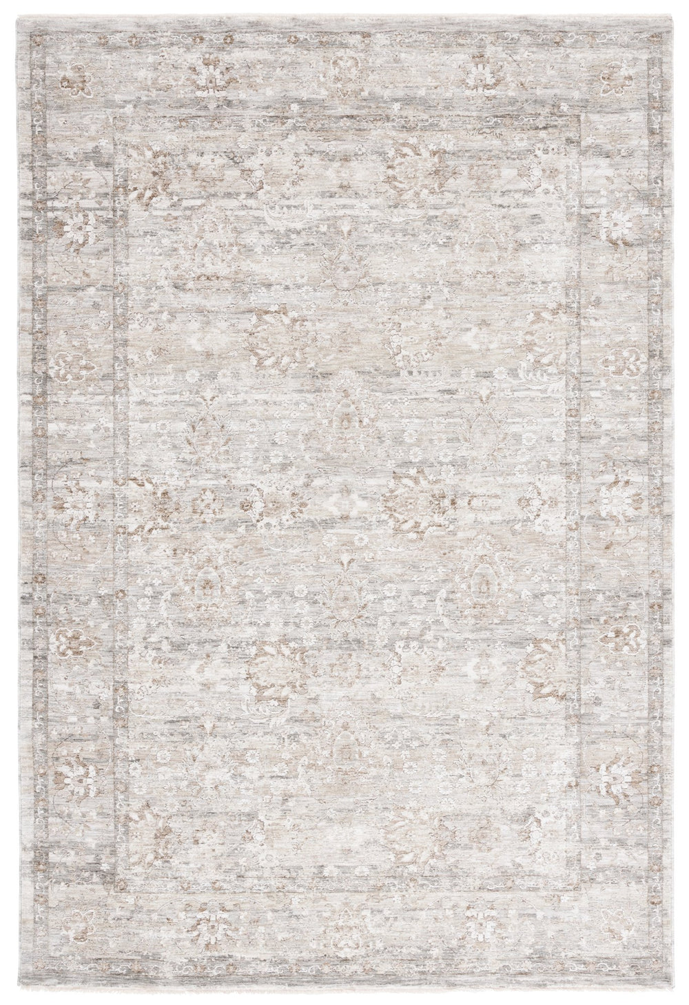 Safavieh Mason Exquisite Transitional Area Rug With Floral Motifs For Elegant Living Spaces, Durable & Soft Beige ,Dark Grey Polyester Msn117b-6r