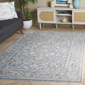 Safavieh Mason 8' X 10' Transitional Area Rug - Timeless Elegance In Power Loomed Premium Polyester Design Blue ,Beige Polyester Msn118m-9