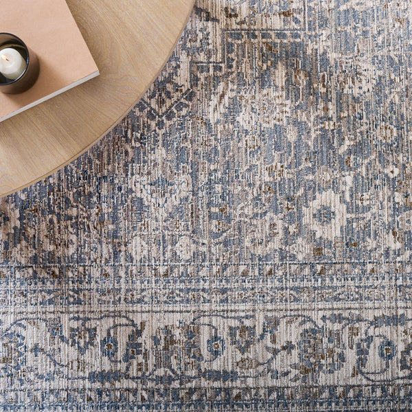 Safavieh Martha Blue & Ivory 8X10 Area Rug — Power-Loomed Turkey Polyester, Low 1/2" Pile For High-Traffic Elegance MSR0630M-8