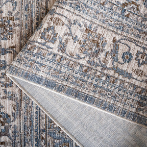 Safavieh Martha Blue & Ivory 8X10 Area Rug — Power-Loomed Turkey Polyester, Low 1/2" Pile For High-Traffic Elegance MSR0630M-8