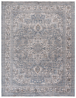 Safavieh Martha Blue & Ivory 8X10 Area Rug — Power-Loomed Turkey Polyester, Low 1/2" Pile For High-Traffic Elegance MSR0630M-8