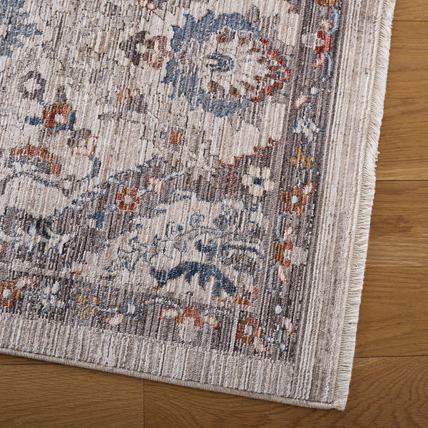 Safavieh Martha Whitney 8X10 Ivory Blue-Rust Area Rug — Low-Profile Polyester Pile, Power-Loomed Durable Design MSR0632A-8