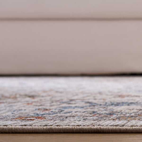 Safavieh Martha Whitney 8X10 Ivory Blue-Rust Area Rug — Low-Profile Polyester Pile, Power-Loomed Durable Design MSR0632A-8