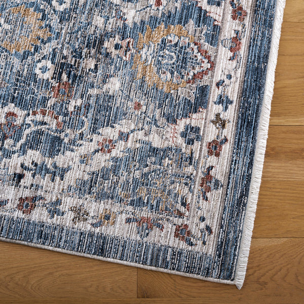Safavieh Martha Vintage-Inspired 8X10 Blue & Rust Gold Area Rug — Power-Loomed Polyester Pile, Turkey Crafted MSR0632M-8