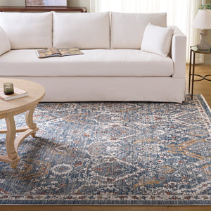 Safavieh Martha Vintage-Inspired 8X10 Blue & Rust Gold Area Rug — Power-Loomed Polyester Pile, Turkey Crafted MSR0632M-8