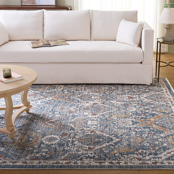 Safavieh Martha Vintage-Inspired 8X10 Blue & Rust Gold Area Rug — Power-Loomed Polyester Pile, Turkey Crafted MSR0632M-8