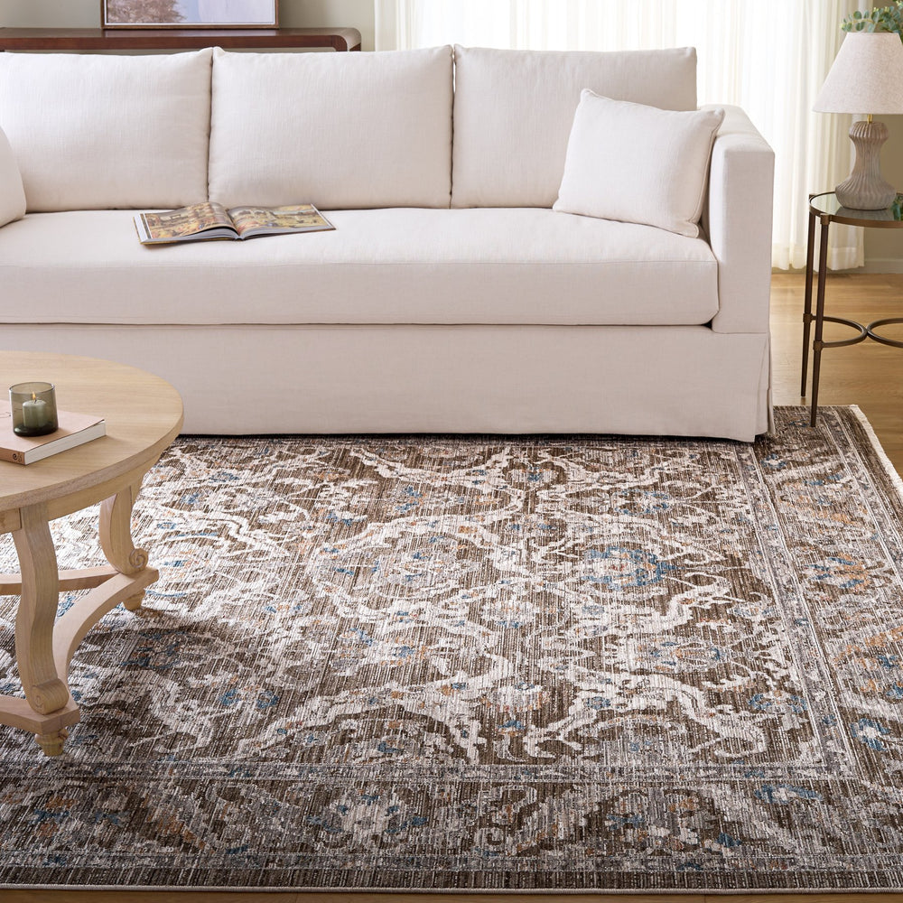 Safavieh Martha Elegant Whitney 8X10 Rug In Dark Beige & Ivory — Power-Loomed Turkey, Soft Polyester, Durable MSR0634B-8