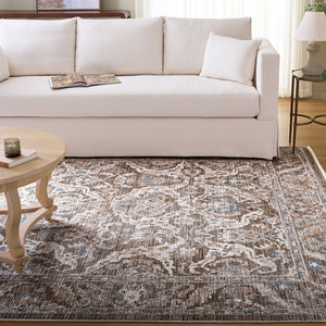 Safavieh Martha Elegant Whitney 8X10 Rug In Dark Beige & Ivory — Power-Loomed Turkey, Soft Polyester, Durable MSR0634B-8