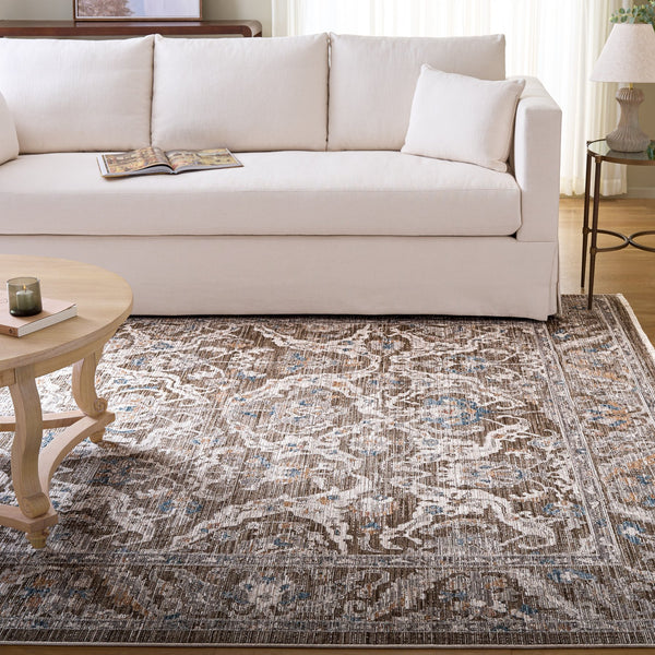 Safavieh Martha Elegant Whitney 8X10 Rug In Dark Beige & Ivory — Power-Loomed Turkey, Soft Polyester, Durable MSR0634B-8