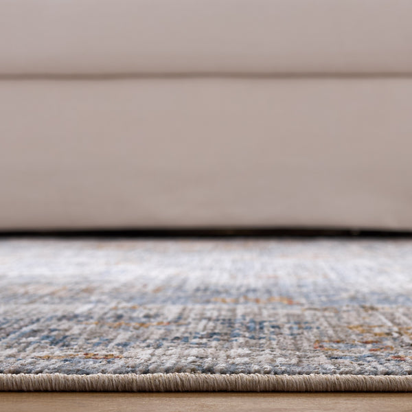 Safavieh Martha Transitional Power-Loomed 8X10 Rug In Blue & Grey-Gold, Low-Profile Polyester, Durable Elegance MSR0636M-8