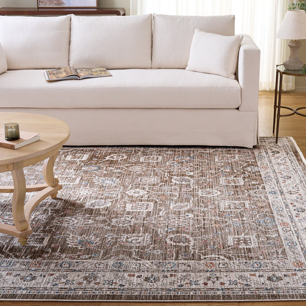 Safavieh Martha Power-Loomed 8X10 Dark Beige & Ivory Area Rug — Plush Low-Pile, Durable Turkish-Inspired Elegance MSR0638B-8