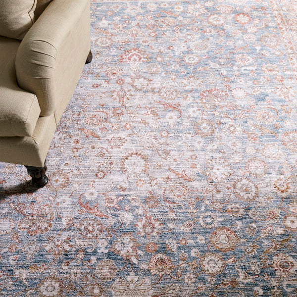 Safavieh Martha Stewart Whitney Area Rug - Elegant Traditional Design For Living Room, Bedroom, Or Dining Room Blue ,Rust Polyester Msr0652m-10