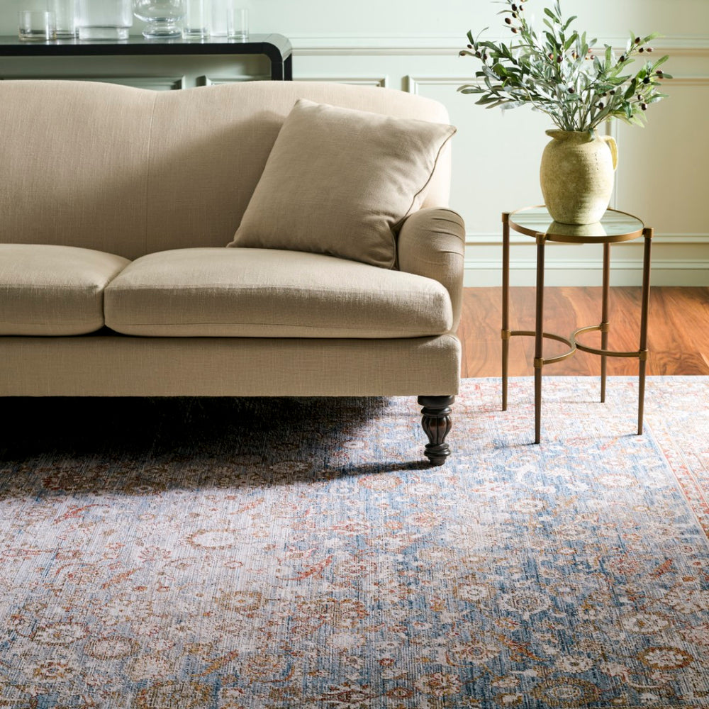 Safavieh Martha Stewart Whitney Area Rug - Elegant Traditional Design For Living Room, Bedroom, Or Dining Room Blue ,Rust Polyester Msr0652m-10