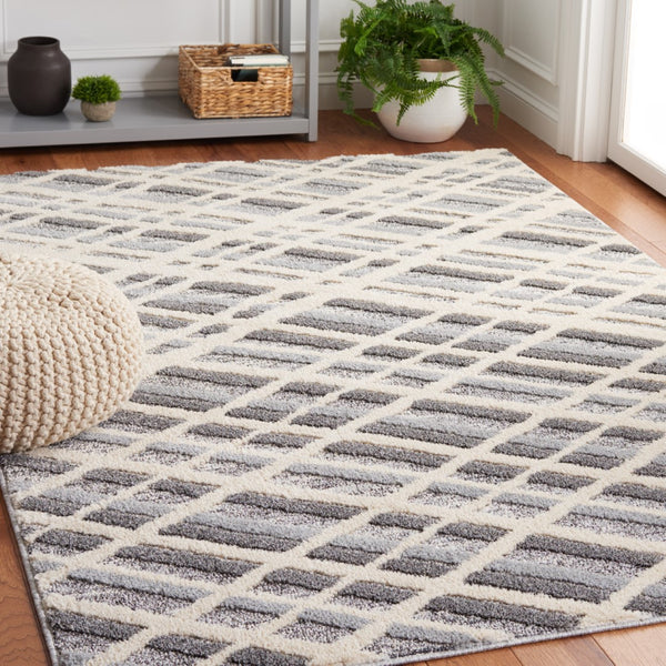 Safavieh Martha Stewart 0753 Power Loomed Rug Ivory Grey / Dark Grey 9' x 12'