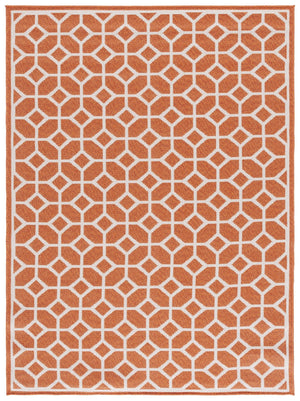 Safavieh Msr Stylish Area Rug - Modern Geometric Pattern For Indoor & Outdoor Spaces, Durable & Soft Design Rust ,Creme Polypropylene Msr127p-2pc