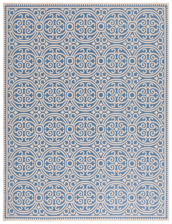 Safavieh Msr Power-loomed Area Rug – Elegant Indoor/Outdoor Design Perfect For Home Or Patio Decor Cream ,Blue Polypropylene Msr134n-5
