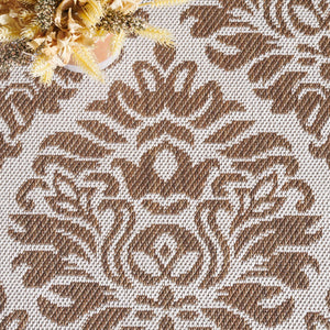 Safavieh Msr Elegant Damask Area Rug - Luxurious Indoor/Outdoor Décor For Timeless Sophistication And Style Cream ,Beige Polypropylene Msr135c-5
