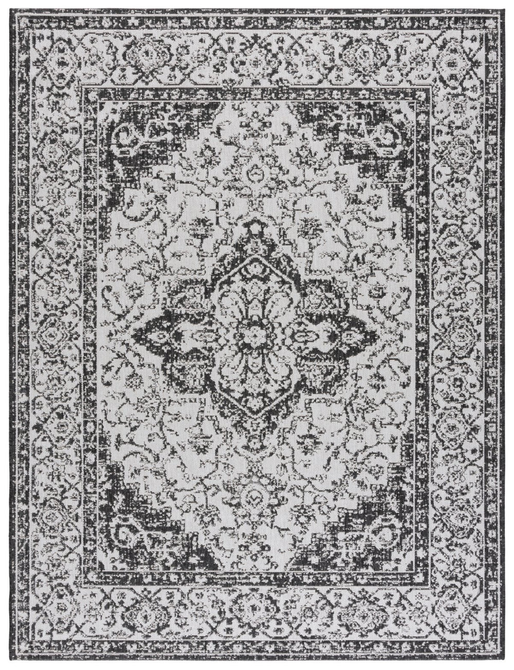 Safavieh Msr Timeless Elegance Area Rug - Durable, Stylish Design For Indoor & Outdoor Spaces, Oeko-tex Certified Light Grey ,Charcoal Polypropylene Msr137a-6