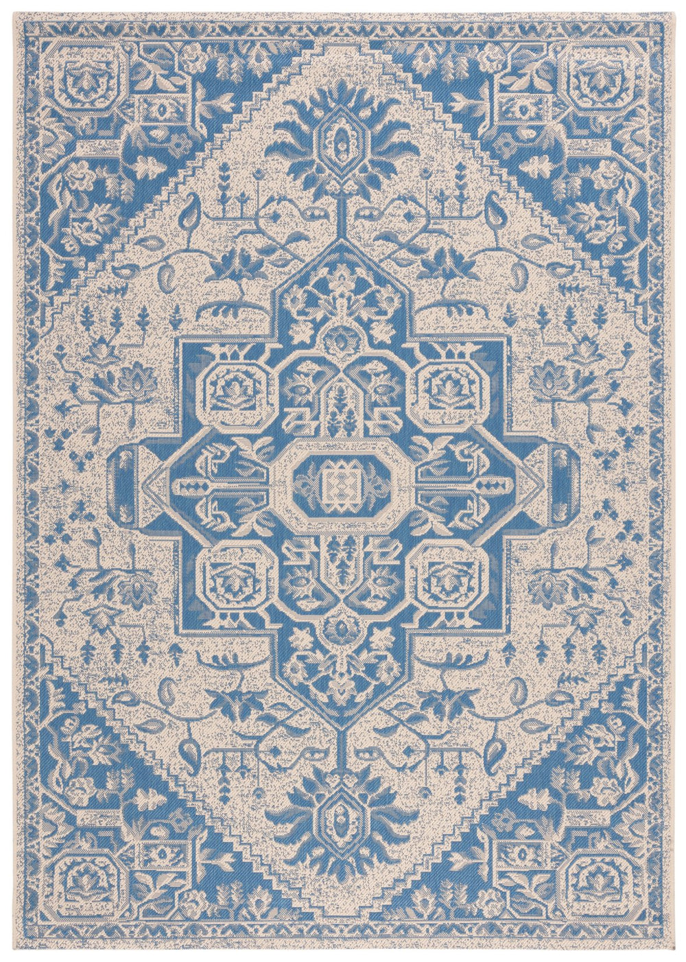 Safavieh Msr Timeless Elegance Area Rug - Luxurious Blue & Cream Design For Indoor/Outdoor Sophistication Blue ,Creme Polypropylene Msr138m-2pc