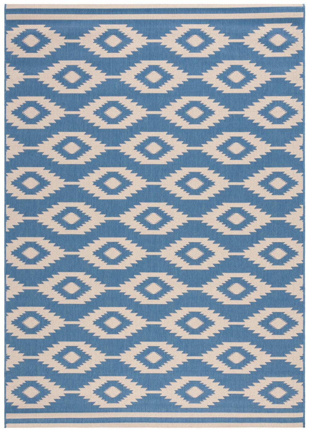 Safavieh Msr Elegant Geometric Area Rug - Durable, Weather-resistant Design For Indoor & Outdoor Spaces Blue ,Creme Polypropylene Msr171m-2pc