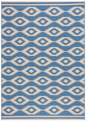Safavieh Msr Elegant Geometric Area Rug - Durable, Weather-resistant Design For Indoor & Outdoor Spaces Cream ,Blue Polypropylene Msr171n-6