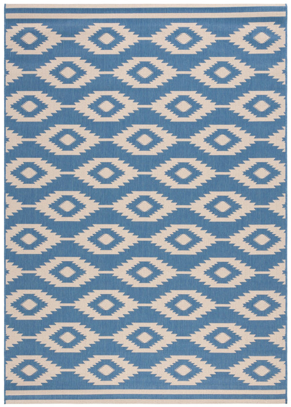 Safavieh Msr Elegant Geometric Area Rug - Durable, Weather-resistant Design For Indoor & Outdoor Spaces Cream ,Blue Polypropylene Msr171n-6