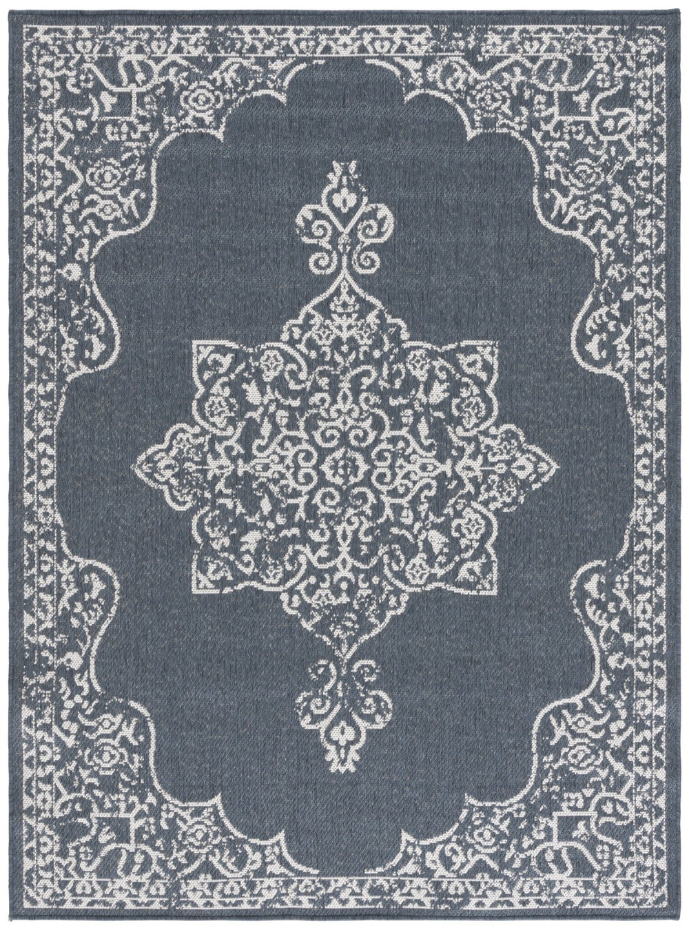 Safavieh Msr Indoor/Outdoor Area Rug - Elegant Cream And Blue Design, Durable & Luxurious Home Accent Cream ,Blue Polypropylene Msr180n-6r