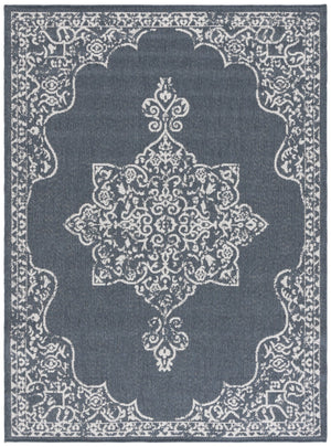 Safavieh Msr Indoor/Outdoor Area Rug - Elegant Cream And Blue Design, Durable & Luxurious Home Accent Cream ,Blue Polypropylene Msr180n-6r