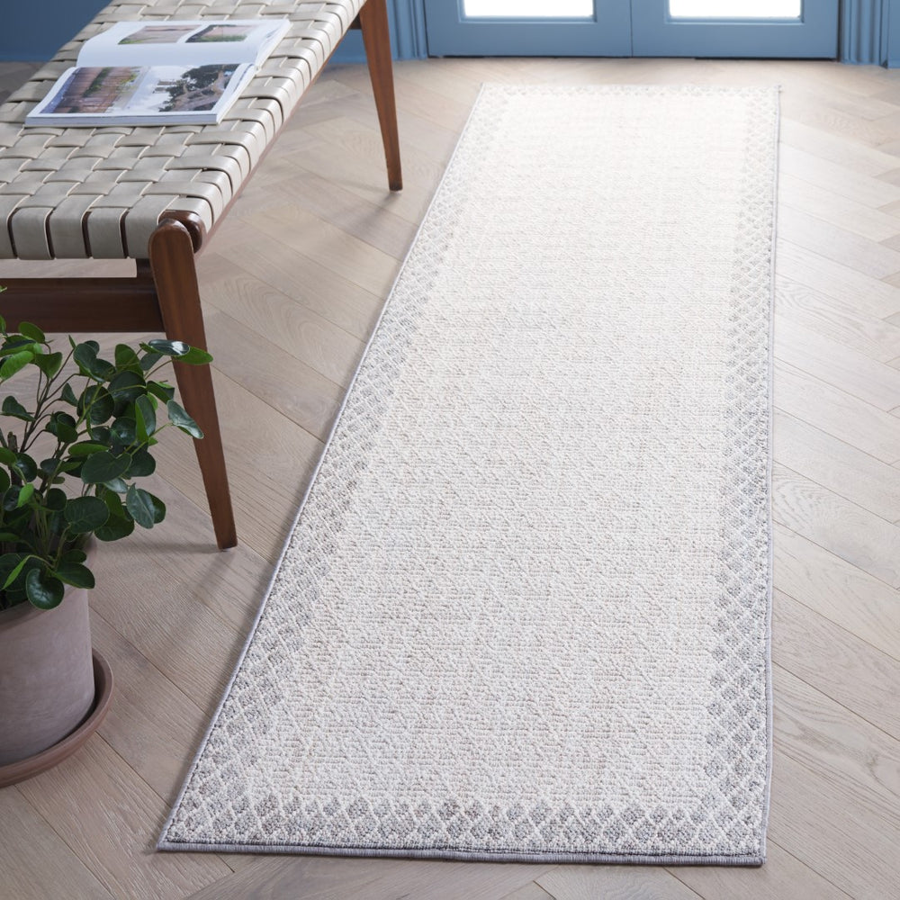 Safavieh Msr1904 Serenity Power Loomed Modern Rug Ivory / Grey 2'-2" x 8'