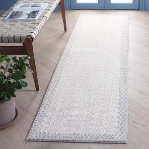 Safavieh Msr1904 Serenity Power Loomed Modern Rug Ivory / Grey 2'-2" x 8'