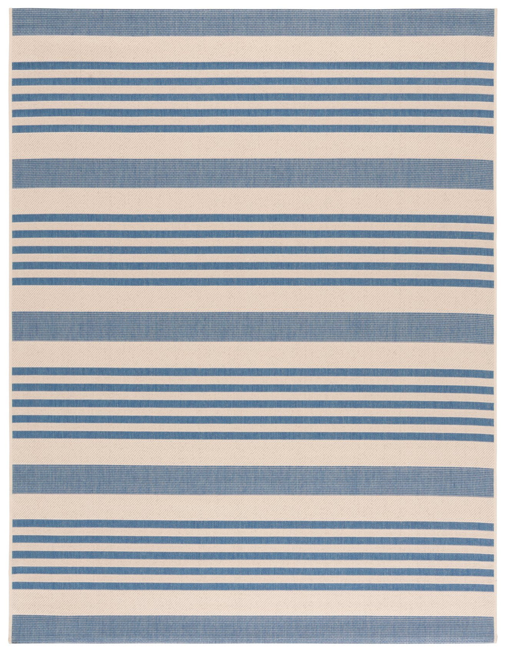 Safavieh Msr Beach House Area Rug - Elegant Cream And Blue Striped Design For Indoor Or Outdoor Spaces Cream ,Blue Polypropylene Msr222m-8