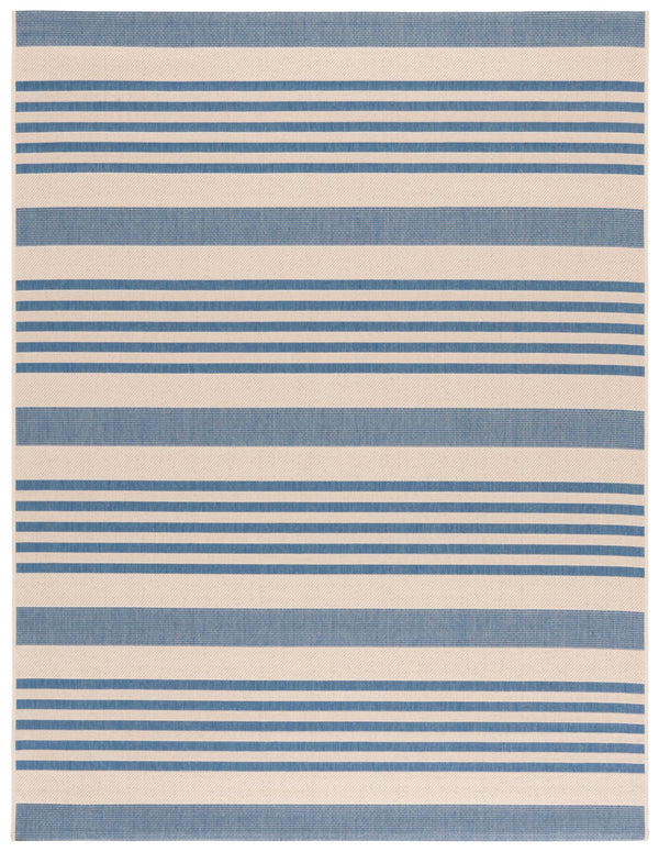 Safavieh Msr Beach House Area Rug - Elegant Cream And Blue Striped Design For Indoor Or Outdoor Spaces Cream ,Blue Polypropylene Msr222m-8