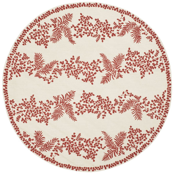 Safavieh Ms Fern Row Red Dahlia Round Wool Pile Area Rug - Luxurious 6' X 6' Design For Timeless Elegance Red ,Dahlia Wool Pile Msr2321b-6r