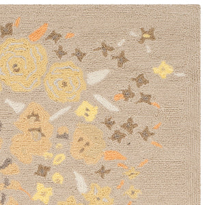 Safavieh Ms Watercolor Garden Wool Pile Area Rug - Artisanal Charm Meets Contemporary Elegance For Your Home Nutshell Wool Pile Msr2325c-4r