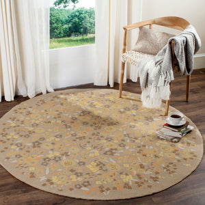Safavieh Ms Watercolor Garden Wool Pile Area Rug - Artisanal Charm Meets Contemporary Elegance For Your Home Nutshell Wool Pile Msr2325c-4r