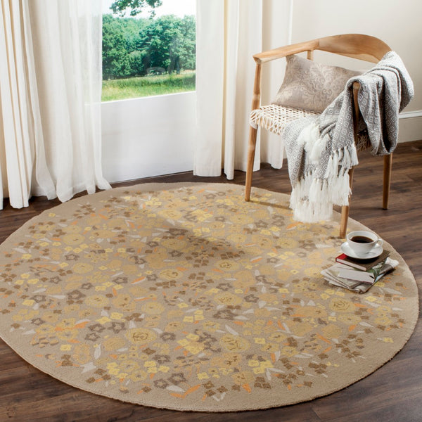 Safavieh Ms Watercolor Garden Wool Pile Area Rug - Artisanal Charm Meets Contemporary Elegance For Your Home Nutshell Wool Pile Msr2325c-4r