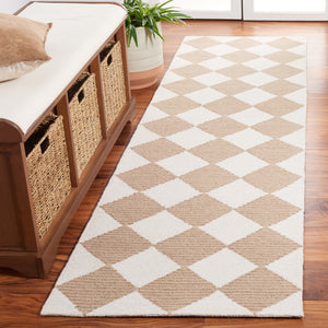 Safavieh Msr Hand-tufted Geometric Rug - Soft Wool Blend, Elegant Design For Hallways And Living Spaces Natural ,Beige 85% Wool And 15% Cotton With Latex Msr3362b-210