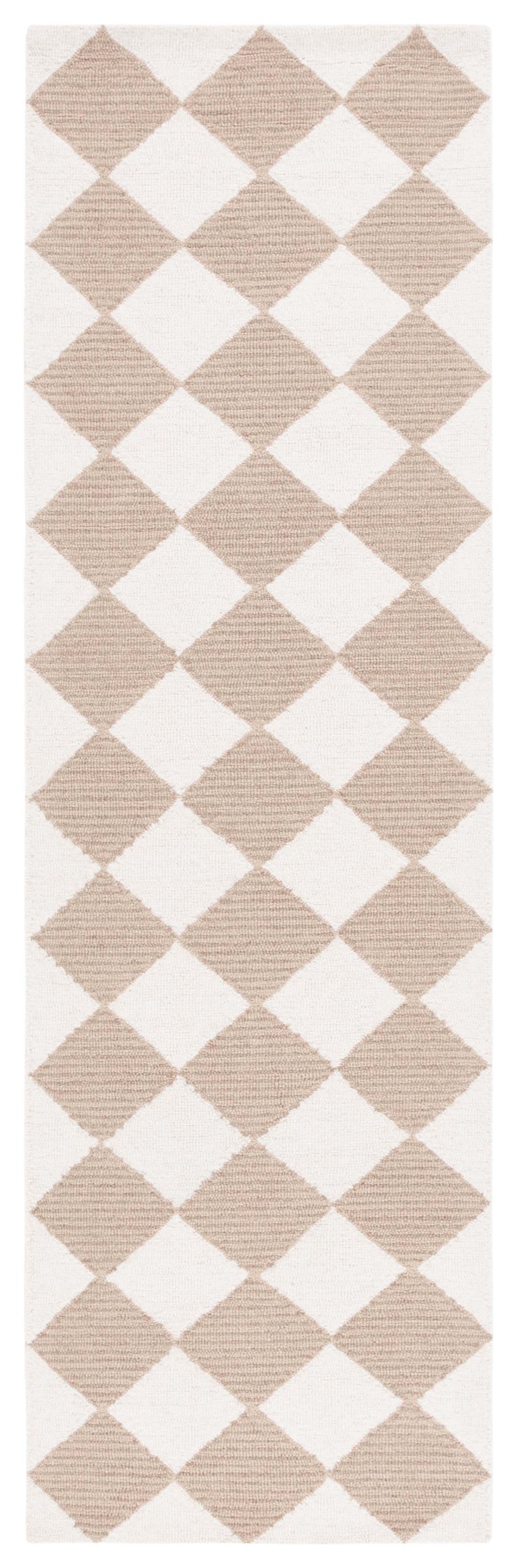 Safavieh Msr Hand Tufted Geometric Wool Cotton Area Rug - Elegant Design For Timeless Home Decor Style Natural ,Beige 85% Wool And 15% Cotton With Latex Msr3362b-2