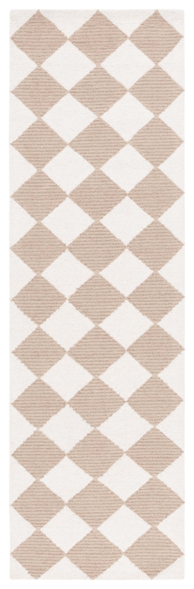 Safavieh Msr Hand-tufted Geometric Rug - Soft Wool Blend, Elegant Design For Hallways And Living Spaces Natural ,Beige 85% Wool And 15% Cotton With Latex Msr3362b-210