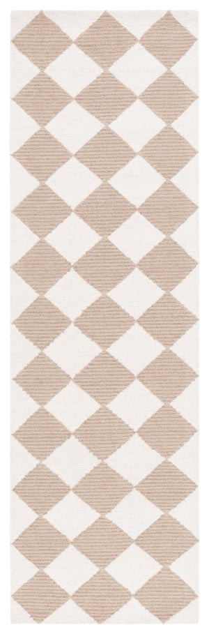 Safavieh Msr Hand-tufted Geometric Rug - Soft Wool Blend, Elegant Design For Hallways And Living Spaces Natural ,Beige 85% Wool And 15% Cotton With Latex Msr3362b-210